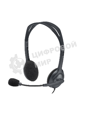 Гарнитура Logitech H111 чёрный, проводная, 3.5 мм