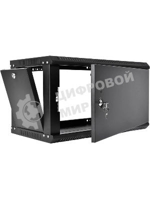 Шкаф телекоммуникационный настенный разборный ЦМО ЭКОНОМ 6U (600 x 520) дверь металл, черный (ШРН-Э-6.500.1-9005)