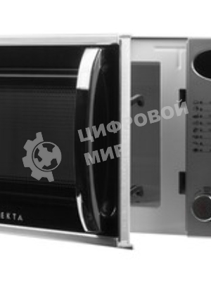 Микроволновая печь Vekta TS720ATS серебристый/черный, 20 л, 700 Вт, переключатели - кнопки, поворотный механизм