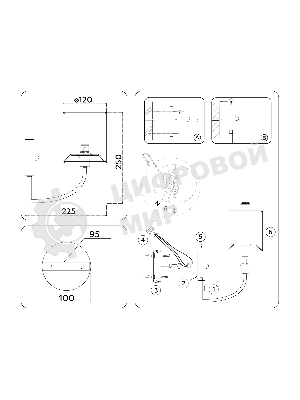 Настенный светильник Ambrella light LH71275 BS/DB латунь/темно синий E14 max 40W 225*120*250