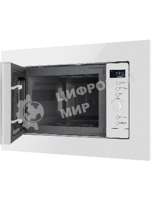 Встраиваемая микроволновая печь Weissgauff HMT-220 WG Grill белый, 20 л, 700 Вт, переключатели - сенсор, поворотный механизм