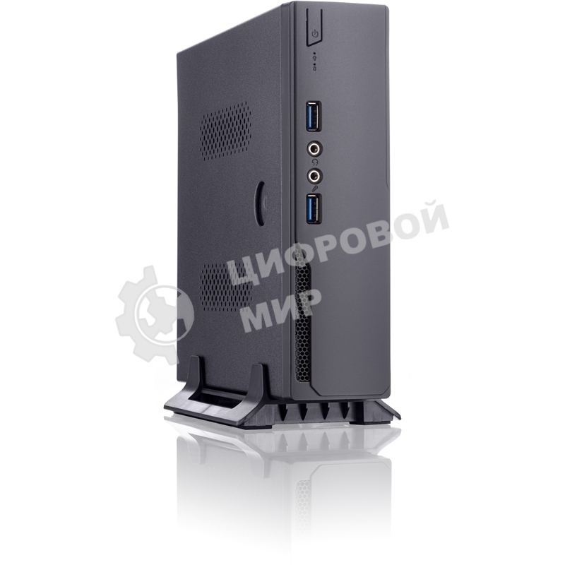 Компьютерный корпус с внешним блоком питания 120Вт. Сase Foxline mITX 120W ext., DC-converter, 2xUSB 3.0, 1x40ммFan, Black, VESA, powercord