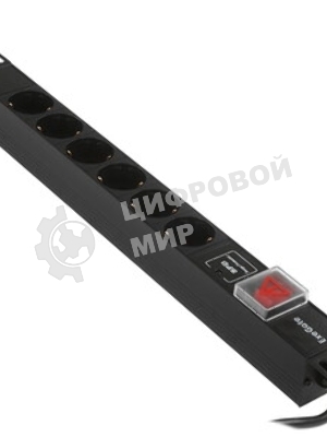 Блок розеток горизонтальный ExeGate ServerPro PDU-19H608 Al-6S-EU2-SW-SPD1, 19