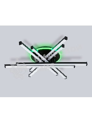 Потолочный светодиодный светильник Ambrella light FL6272 BK черный 76W 3000K-6400K+RGB 700*615*135 (ПДУ ИК)
