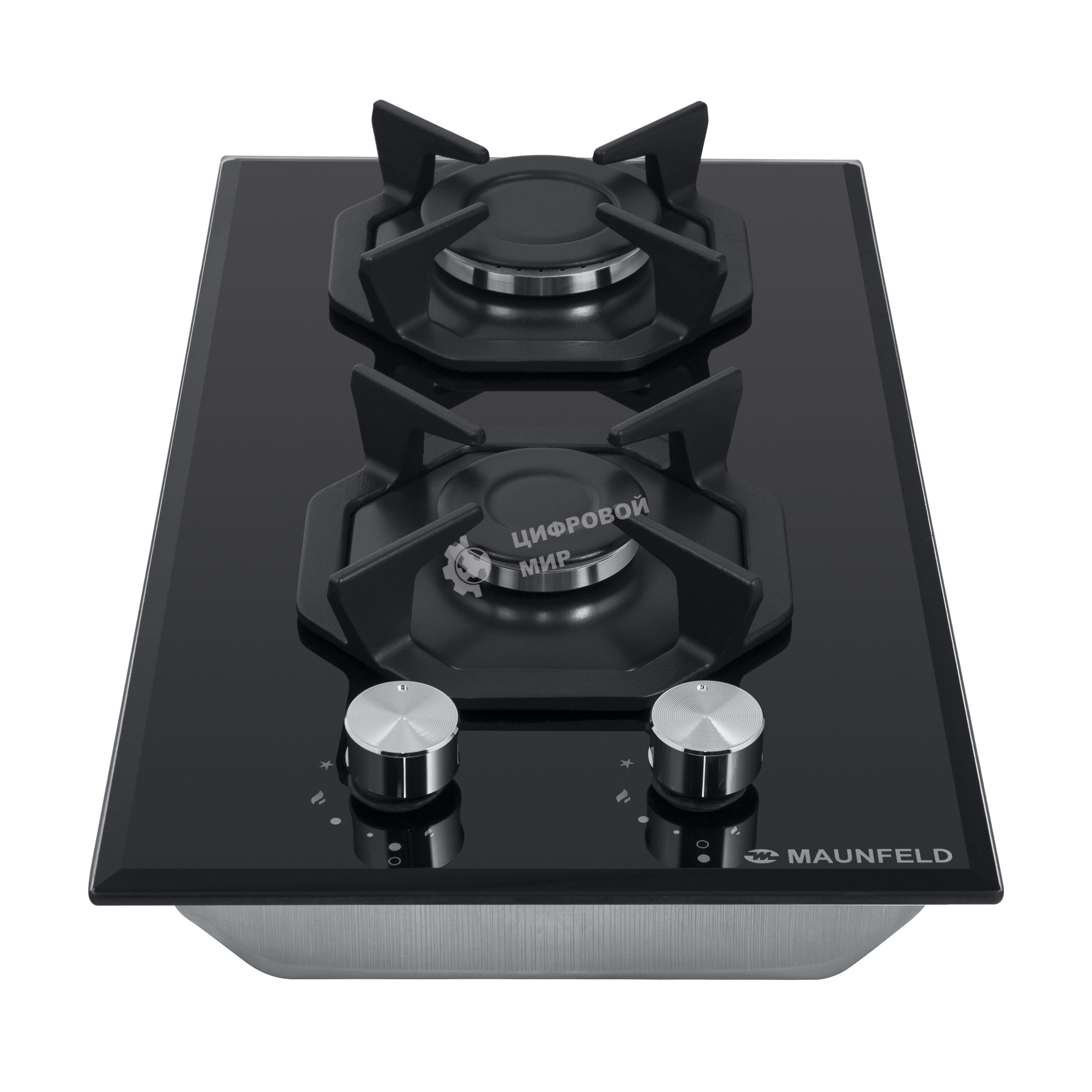 Газовая варочная панель Maunfeld EGHG.32.2CB/G, 2 конфорки, закаленное стекло, черный