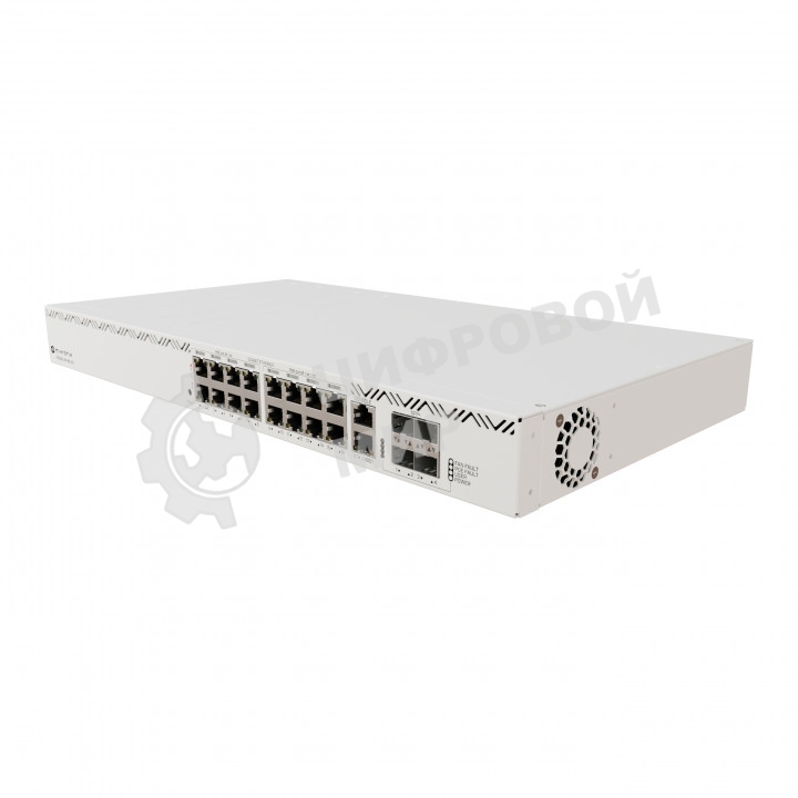 Коммутатор MikroTik CRS320-8P-8B-4S+RM Cloud Router Switch with dual-core 800 MHz CPU, 256 MB RAM, 98DX226S switch chip, 17 x Gigabit Eth ports (8 x 802.3af/at, 8 x 802.3bt PoE-out), 4 x 10G SFP+ ports, RouterOS L5, 1U rackmount enclosure, 600W PSU