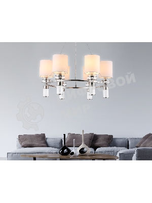 Люстра Ambrella light LH71291/6 SN/WH никель/белый E14/6 max 40W D680*730