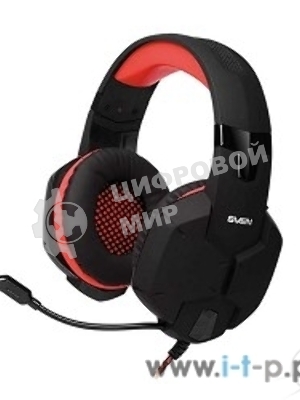 Гарнитура Sven AP-G988MV чёрный-красный, проводная, 3.5 мм