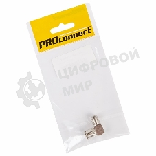 Переходник антенный PROconnect (гнездо F - гнездо TV), угловой (1 шт.) (пакет)