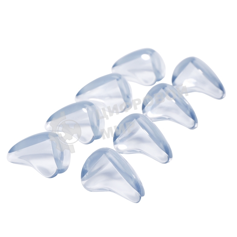 Прозрачные треугольные накладки-протекторы для мебели (3x2x1.5 см). 8 шт.