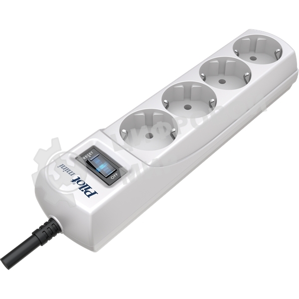 Сетевой фильтр Pilot mini 5 м, 4 розетки, белый, коробка
