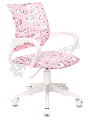 Кресло Бюрократ BuroKIDS 1 W розовый, ткань, 120 кг