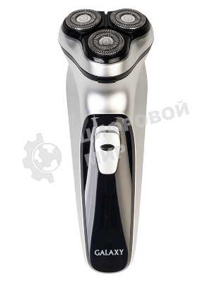 Электробритва Galaxy Line GL 4209, серебряный с черным, роторная, аккумуляторная, 5 Вт, Li-Ion аккумулятор емкостью 600 мА*ч, время непрерывной работы до 1,5 ч, ножи из нержавеющей стали, 3 независимые плавающие головки, возможность промывки бреющего блока, индикатор заряда и работы, встроенный триммер для подравнивания висков, USB зарядка