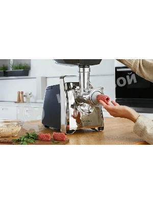 Мясорубка электрическая Bosch MFW67440 черный, 2000 Вт, 3.5 кг/мин, реверс, защита от перегрузки, насадки - 4