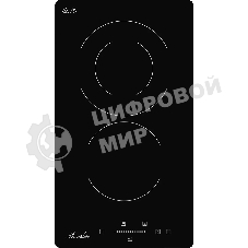 Встраиваемая варочная панель Monsher MHE 3002 30 см, электрическая, две конфорки, черный