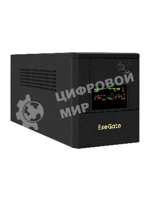 Источник бесперебойного питания ExeGate Smart LB-2200.LCD.AVR.8C13.USB (2200VA/1300W, цветной LCD, AVR, 8*C13, USB, батарея 12V 9Ah - 2 шт., металлический корпус, Black)