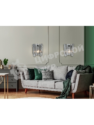 Светильник Ambrella light LH31207/2 SN/SM сатин никель/дымчатый E14*2 max 40W 220*150*270