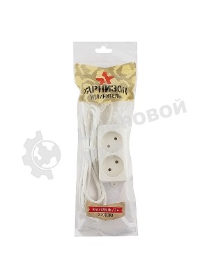 Сетевой фильтр Гарнизон EL-NL2-W-2, 2 розетки, допустимый ток 10А, длина 2 м.