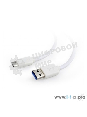 Кабель USB Cablexpert CCP-USB3-AMCM-6-W, USB3.0 AM/USB Type-C, 1.8м, белый, пакет