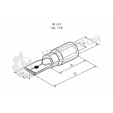 Клемма плоская Rexant изолированная штекер 2.8 мм 1.5-2.5 мм² (РПи-п 2.5-(2.8)) синий