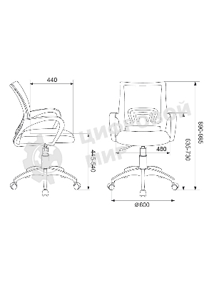 Кресло Бюрократ CH-W695NLT TW-04 TW-12 темно-серый, сетка/ткань, 120 кг, механизм качания