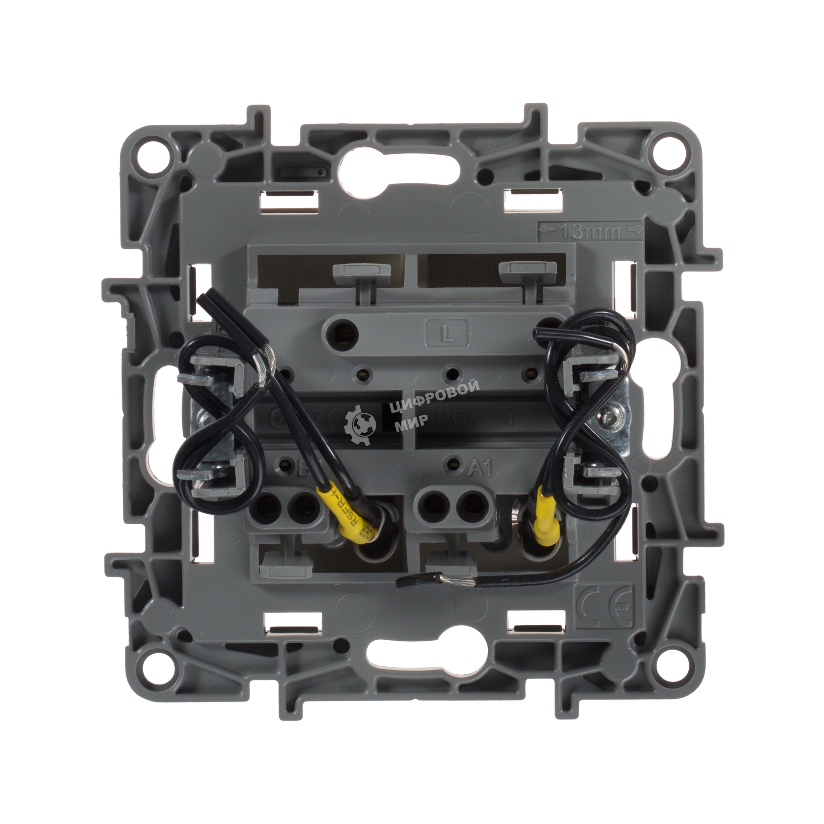 Выключатель 2-клавишный с подсветкой, на винтах, 10АХ, сл. кость