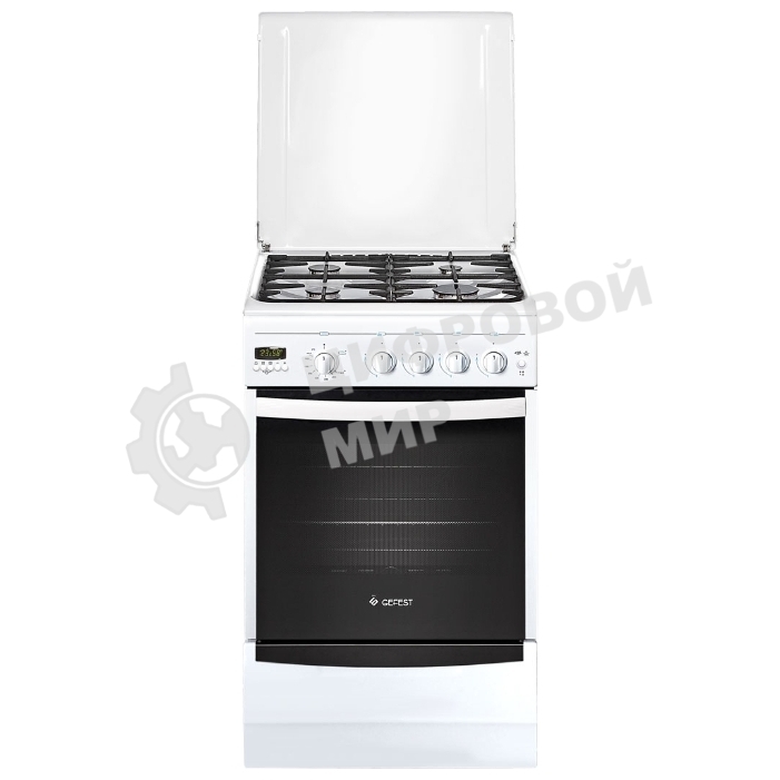 Плита газовая Gefest ПГ 5100-04 белый, конфорок 4 шт, духовка 52 л, 50 см x 85 см x 58.5 см