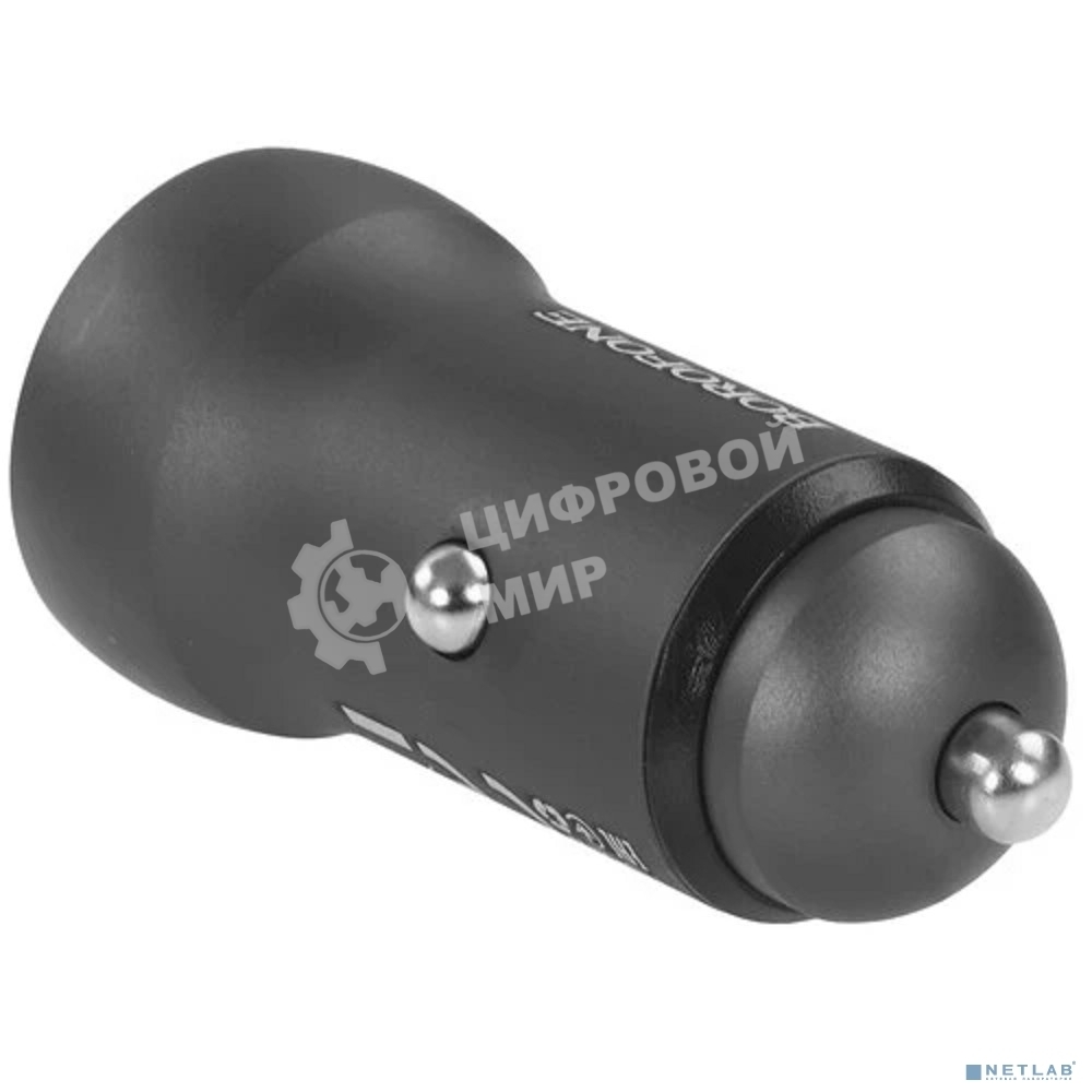 Автомобильное зарядное устройство BOROFONE BZ32A/Авто ЗУ/PD + QC 3.0/2 USB: Type-C + Type-A/Выход: 30W + 18W/графит