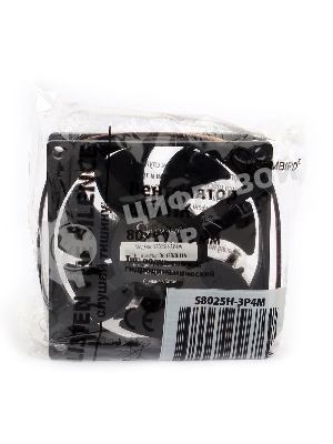 Вентилятор для корпуса Gembird 80x80x25, гидрод., тихий, 3 pin/4pin Molex, провод 30 см