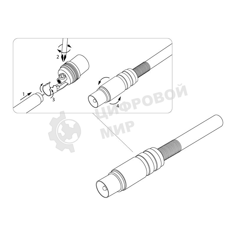 Разъем штекер TV PROconnect никель c пружиной (03-151)