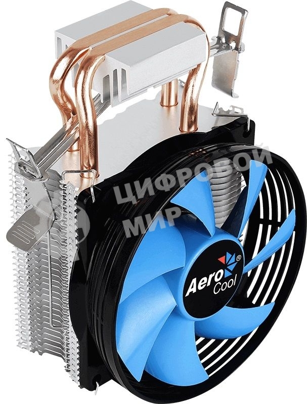 Кулер для процессора AeroCool/Formula Verkho 2 серебристый, 90 мм, алюминий/медь, 2000 об/мин, 25 дБ, 4 pin, 110 Вт, 125 мм