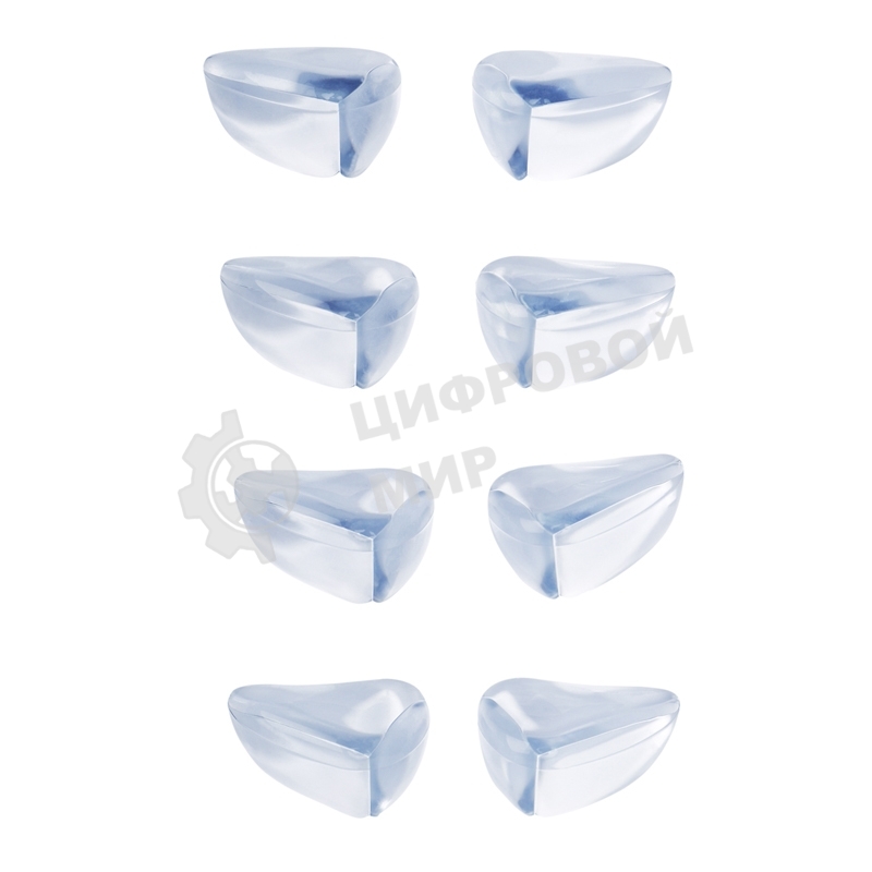 Прозрачные треугольные накладки-протекторы для мебели (3x2x1.5 см). 8 шт.