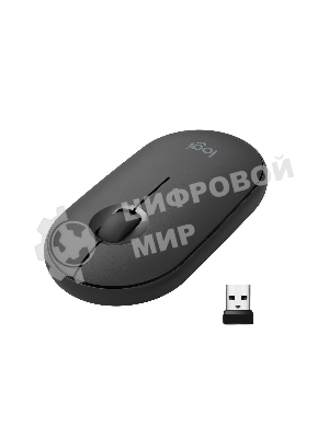Мышь беспроводная Logitech Pebble M350 графитовый, 1000 dpi, радиоканал, Bluetooth, USB, кнопки - 3