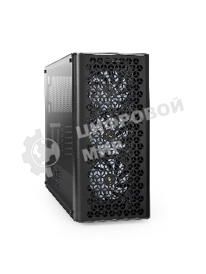 Компьютерный корпус Miditower ExeGate EVO-9202-EVO800 (ATX, БП EVO800RGb с вент. 12 см, с окном, 1*USB+1*USB 3.0, аудио, черный, 3 вент. 12см с RGb подсветкой)