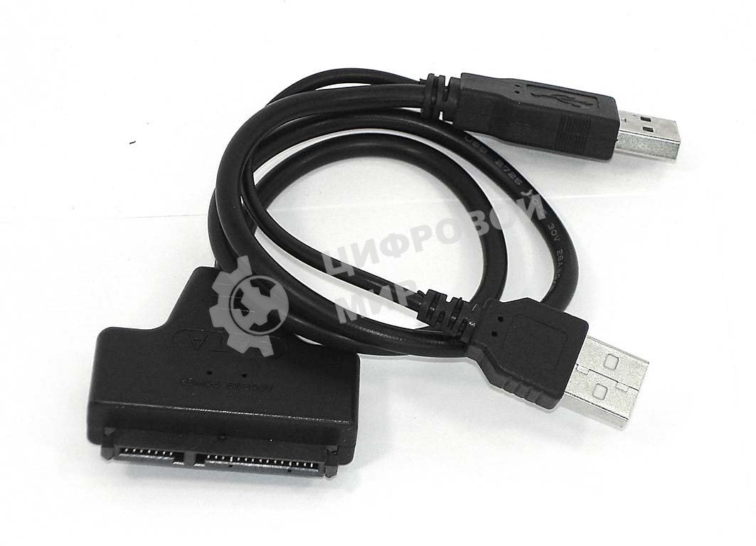 Переходник SATA на USB 2.0 на шнурке 30 см с индикаторами питания и чтения HDD DM-685