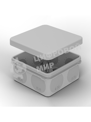 Коробка распаячная Rexant для прямого монтажа ОУ, HF, 80х80х40мм, IP67 (мембранные вводы)