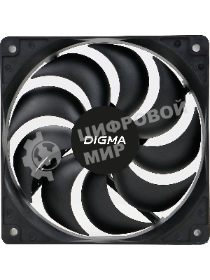 Вентилятор для корпуса Digma DFAN-120-9 черный, 120 мм, 1200 об/мин, 23 дБ, 4 pin