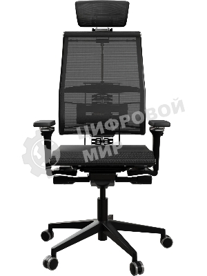 Кресло руководителя эргономичное Метта Yoga Spine Black Edition черный сиденье черный сетка с подголов. крестов.5-луч. металл хром
