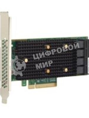 Адаптер HBA SAS 9400-16i SGL (05-50008-00), PCIe 3.1 x8 LP, Tri-Mode SAS/SATA/NVMe 12G HBA, 16port(2*int SFF8643), 3416 IOC