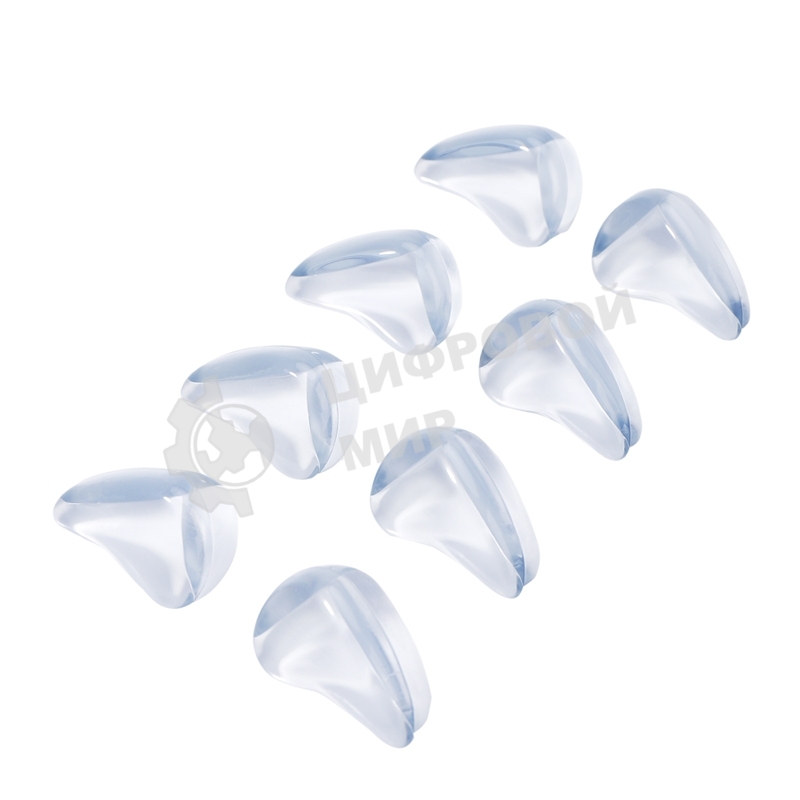 Прозрачные треугольные накладки-протекторы для мебели (3x2x1.5 см). 8 шт.