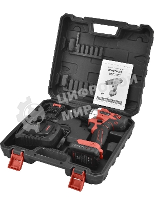 Дрель-шуруповерт Парма ДША-02А-1512/2Li, 12 В, 2 Ач, 23 Нм, бесщеточный