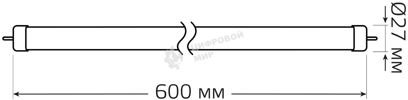 Лампа светодиодная Gauss Elementary T8 12Вт 6500К G13 1000лм 600мм стекло