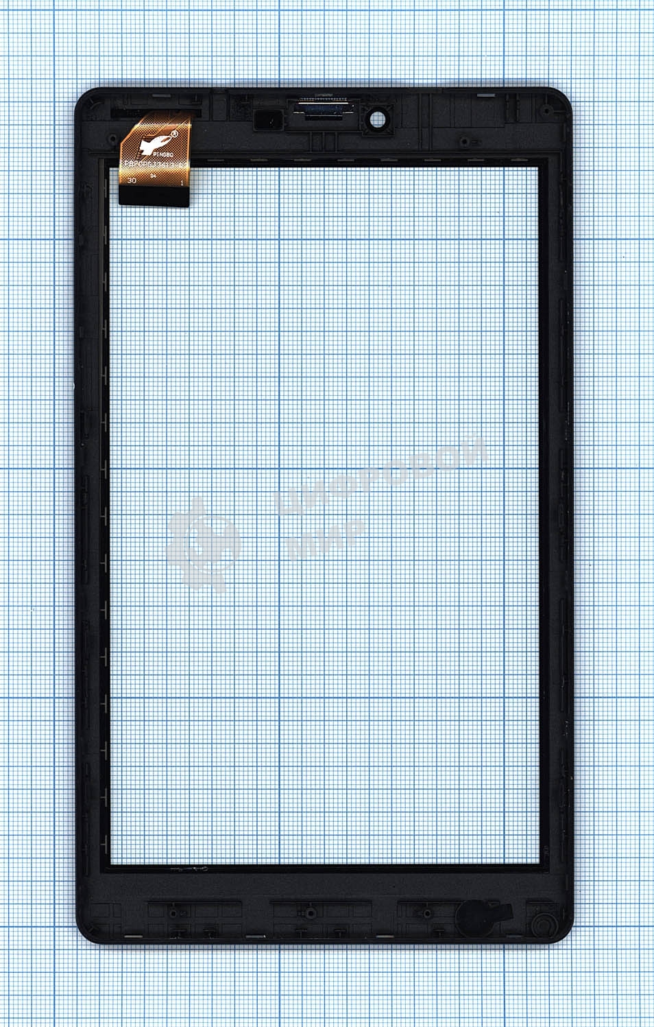 Сенсорное стекло (тачскрин) для Irbis TZ736, черное с рамкой