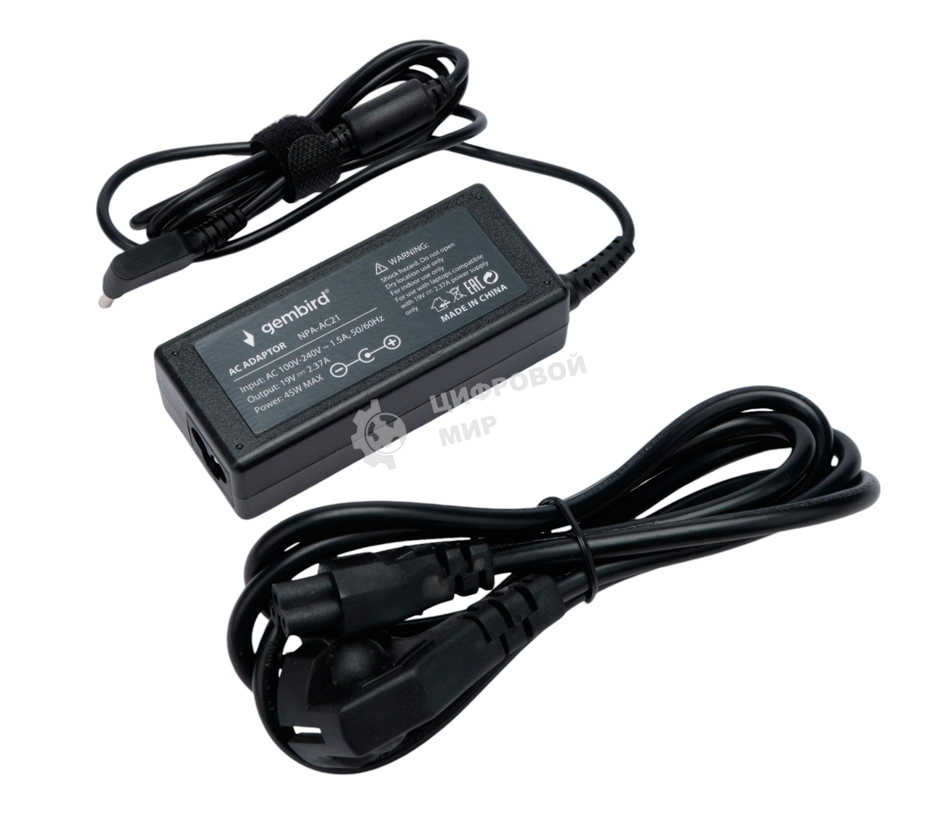 Блок питания Gembird для ноутбуков Asus 19В/2,37А, 45Вт, 1 штекер 4,0х1,35мм (NPA-AC21)