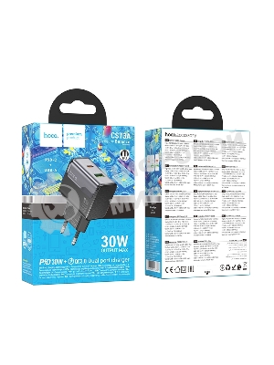 Зарядное устройство Hoco 30Вт, 3А, QC3.0/PD, 1xUSB, 1xType-C, CS73A, черный, коробка