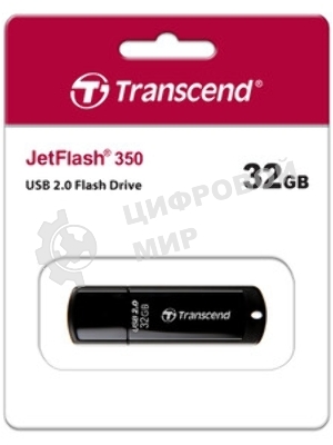 Флешка USB Transcend JetFlash 350 (TS32GJF350), 32Gb, USB 2.0, R/W 15/7, черный