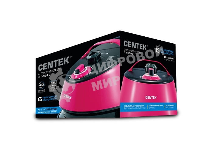 Отпариватель Centek CT-2372 малиновый, 2200 Вт, 45 г/мин, 1.5 л