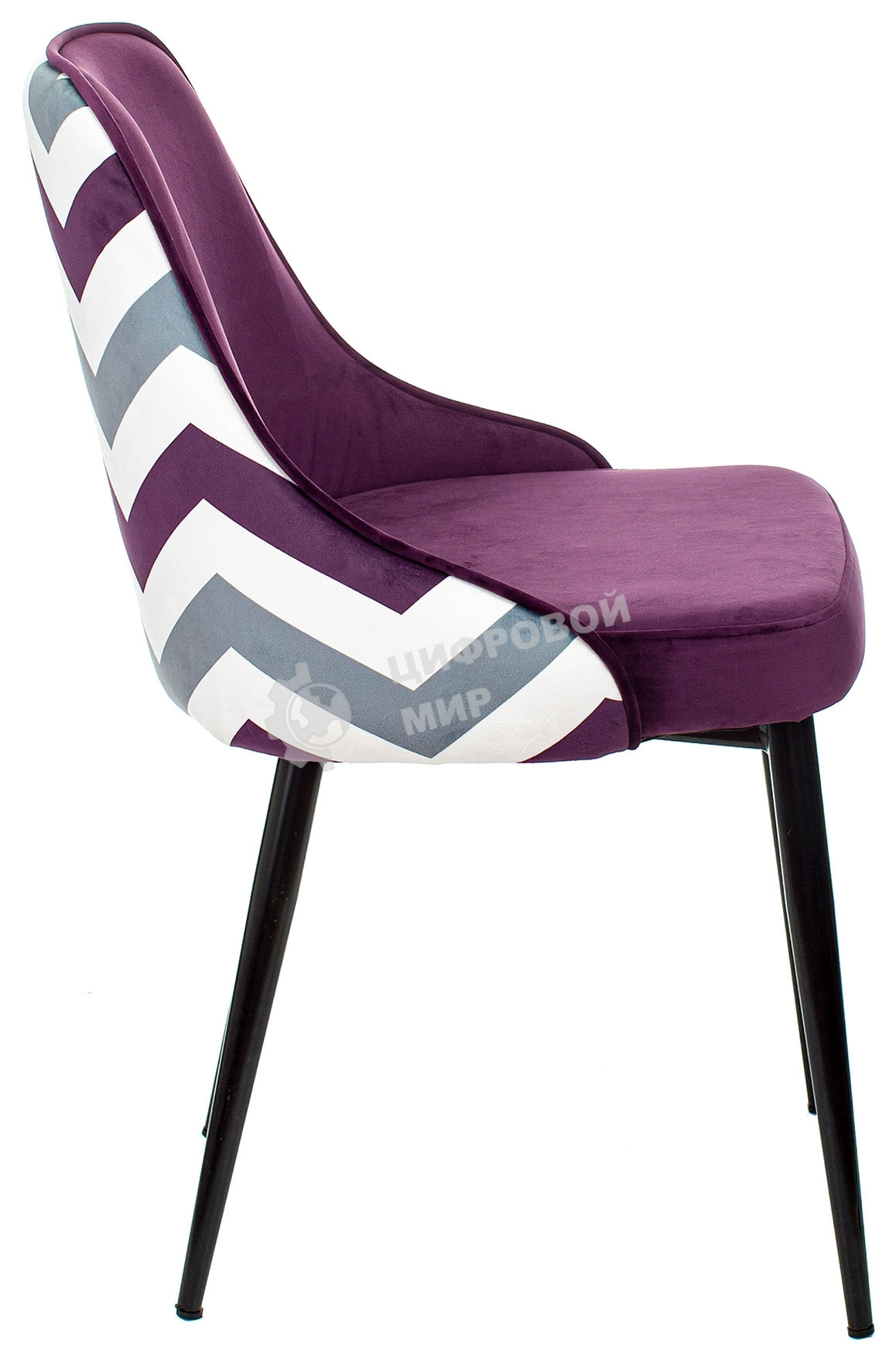 Стул для кухни Бюрократ KF-5_2 комплект 2 шт фиолетовый зигзаг металл черный на ножках