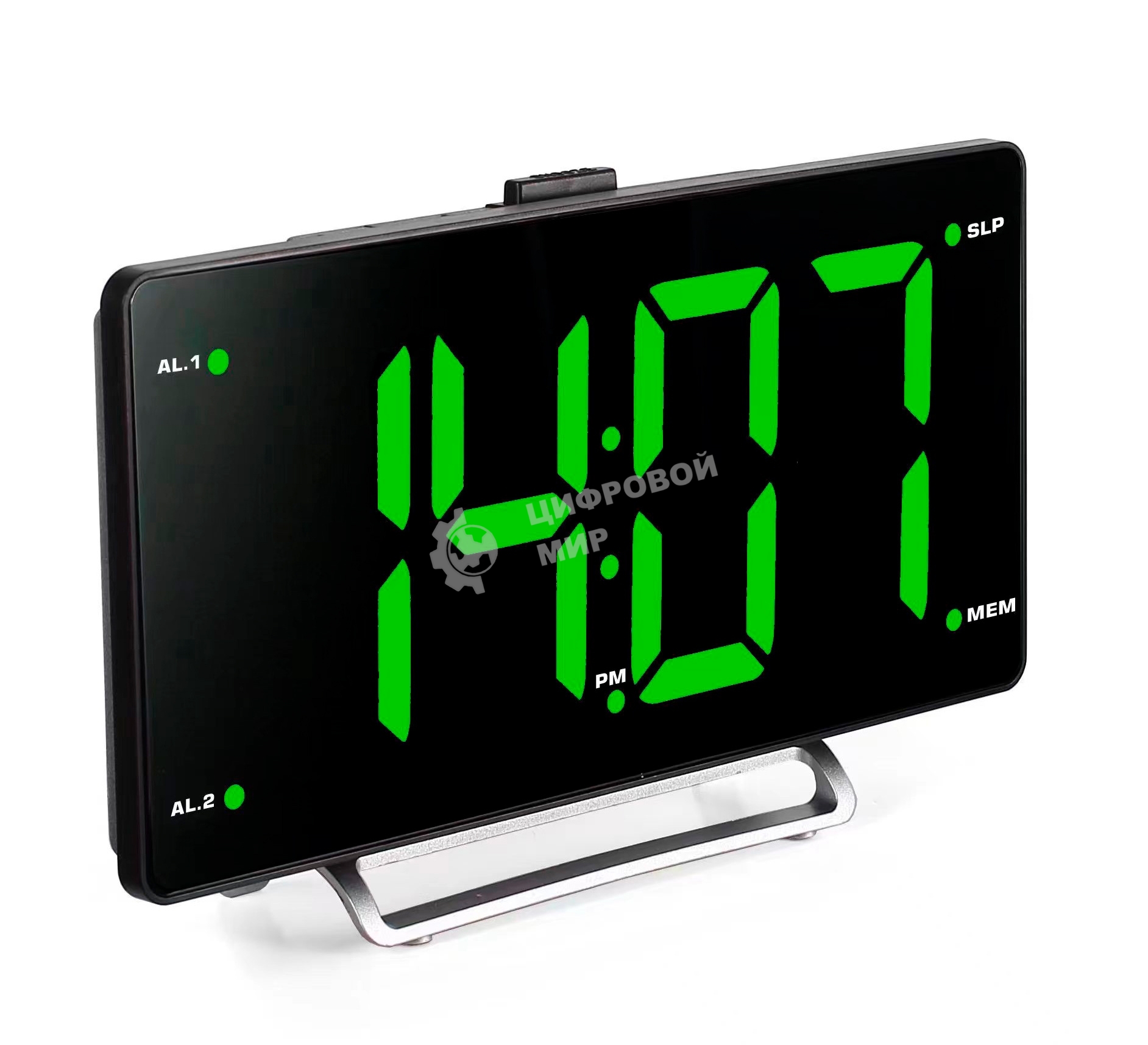 Радиобудильник Hyundai H-RCL246 черный LCD подсв:зеленая часы:цифровые FM