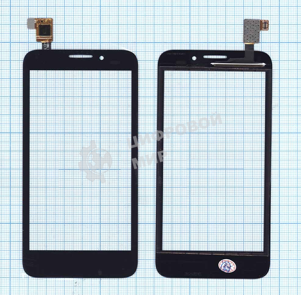 Сенсорное стекло (тачскрин) для Alcatel One Touch Snap 7025D, черное